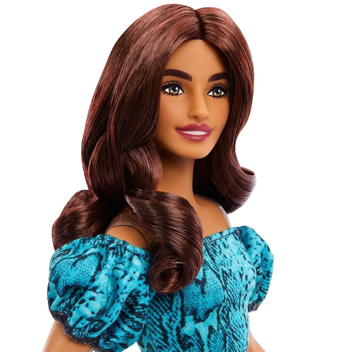 JJN63 Barbie Fashionistas - Turkuaz Renkli Leopar Desenli Elbise görsel 3