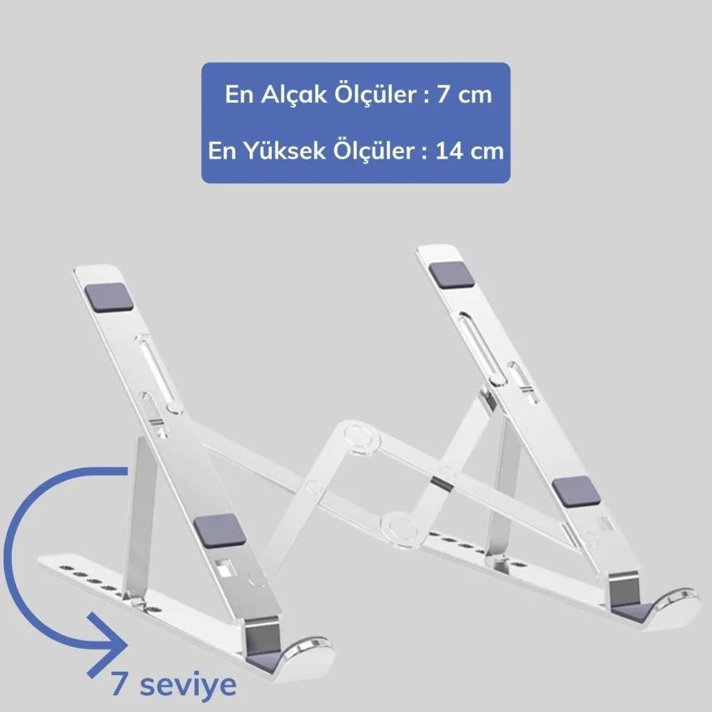 Ayarlanabilir Dizüstü Destek Tabanı Tamamen Katlanabilir Taşınabilir Laptop Yükseltici (adet fiyatıdır) görsel 3