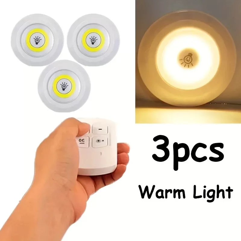 Uzaktan Kumandalı Yapışkanlı 3'lü Led Spot Lamba