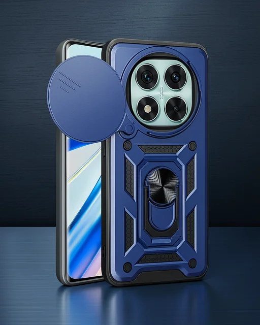 Xiaomi Redmi Note 14 Pro 4g Kılıf Pars Lens Yüzüklü Silikon - Lacivert