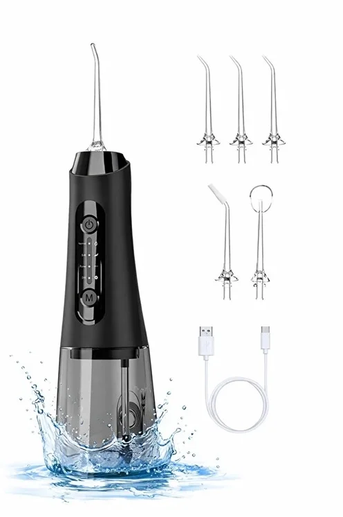 Şarjlı Ağız Duşu Diş Bakım Cihazı 4 Modlu Diş Arası Temizleyici 320ML 5 Başlıklı 1500 mAh Kablosuz görsel 2