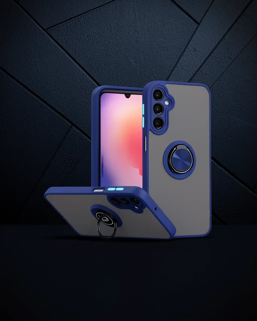 Samsung Galaxy A26 Kılıf Montreal Yüzüklü Silikon Kapak - Lacivert
