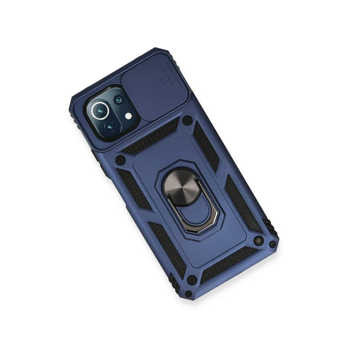 Xiaomi Mİ 11 Lite Kılıf Pars Lens Yüzüklü Silikon - Lacivert görsel 3