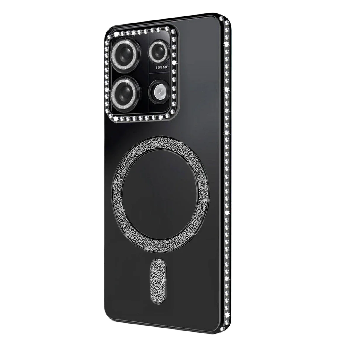 Xiaomi Redmi Note 13 Pro 4G Joke Simli Magneticsafe Kılıf - Siyah görsel 3