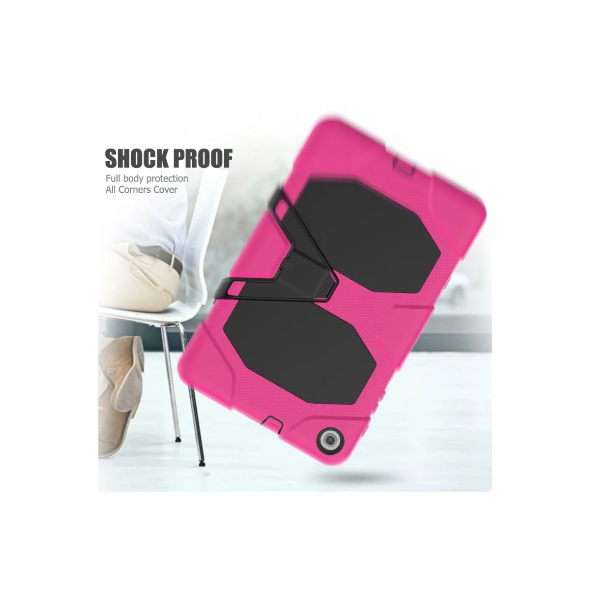 Samsung Galaxy T510 Tab A 10.1 Kılıf Griffin Tablet Kapak - Pembe görsel 5