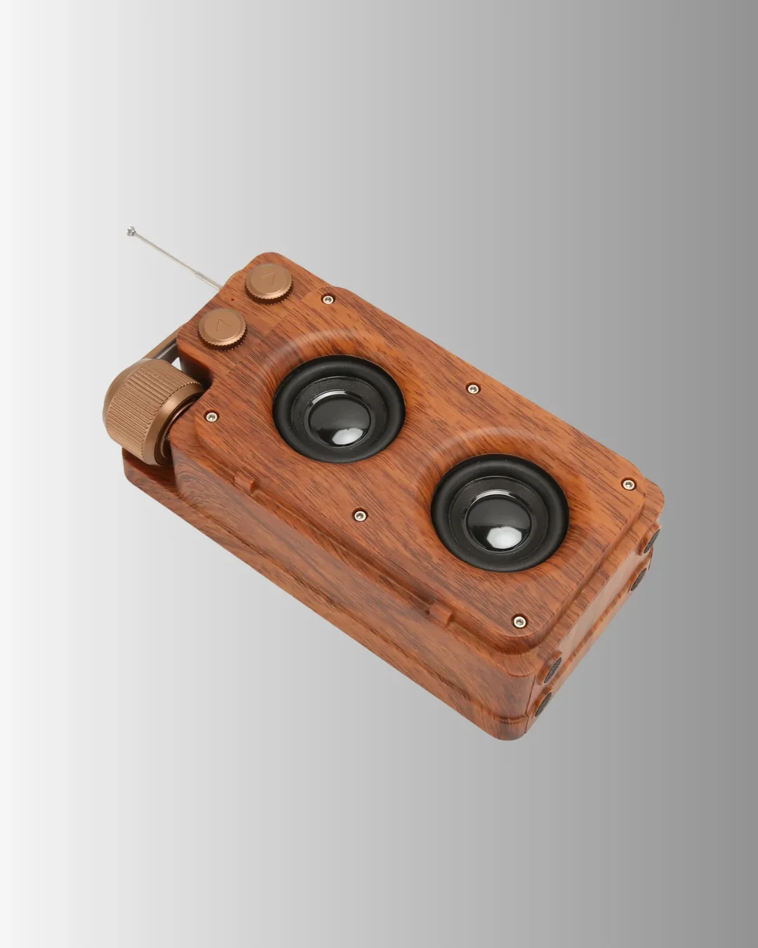 Retro Bluetooth Hoparlör Ahşap Görünümlü 5W Çift Stereo Ses görsel 5
