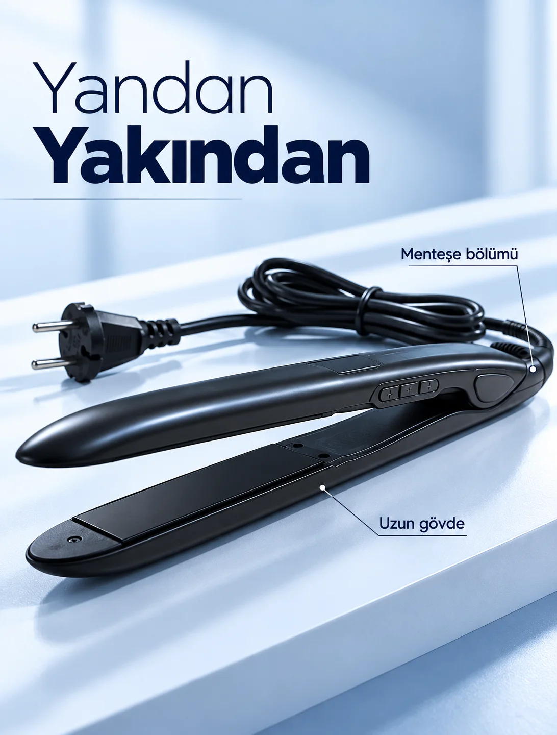 Seramik Plakalı 110–240 V LCD Ekranlı Saç Şekillendirici görsel 2