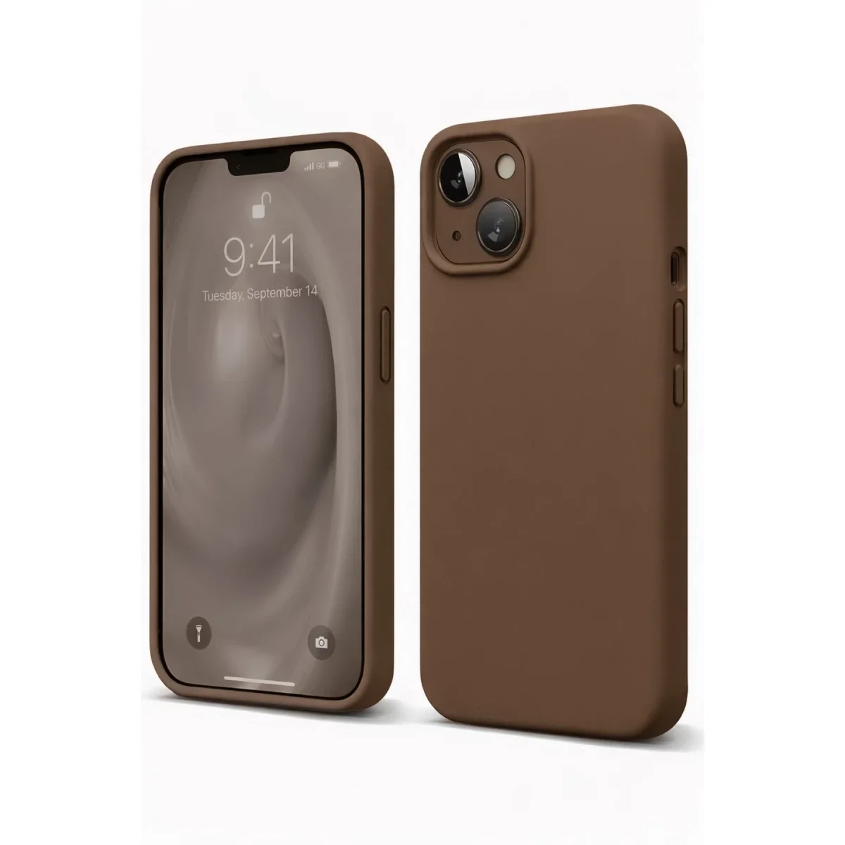 Apple iPhone 14 Kılıf First Silikon - Kahverengi görsel 2