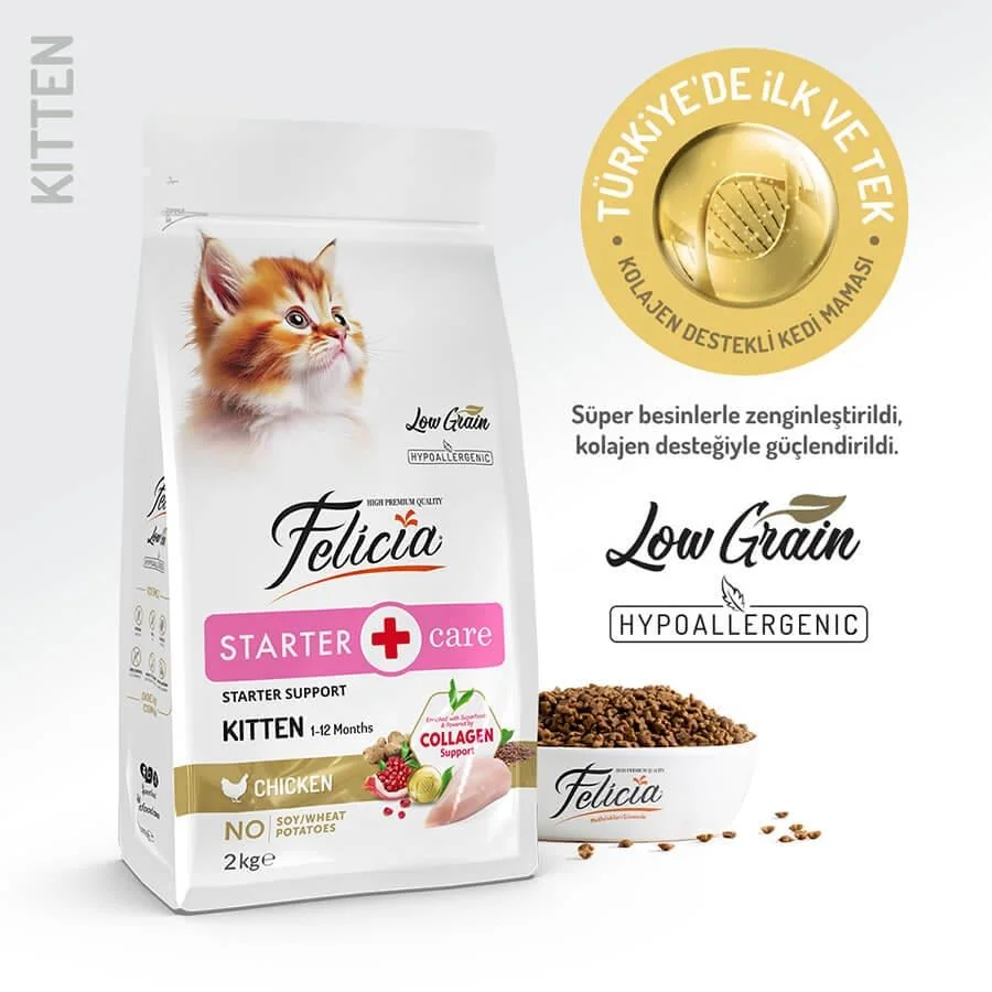 Tavuklu az tahıllı yavru kedi mamasi 2kg felicia