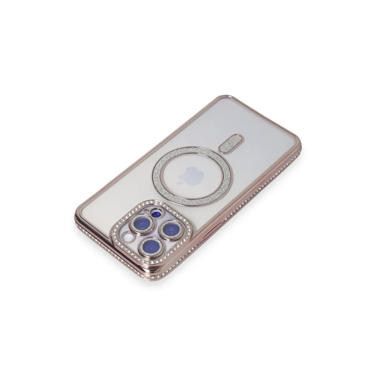 Apple iPhone 15 Pro Kılıf Joke Simli Magneticsafe Kılıf - Pembe görsel 2