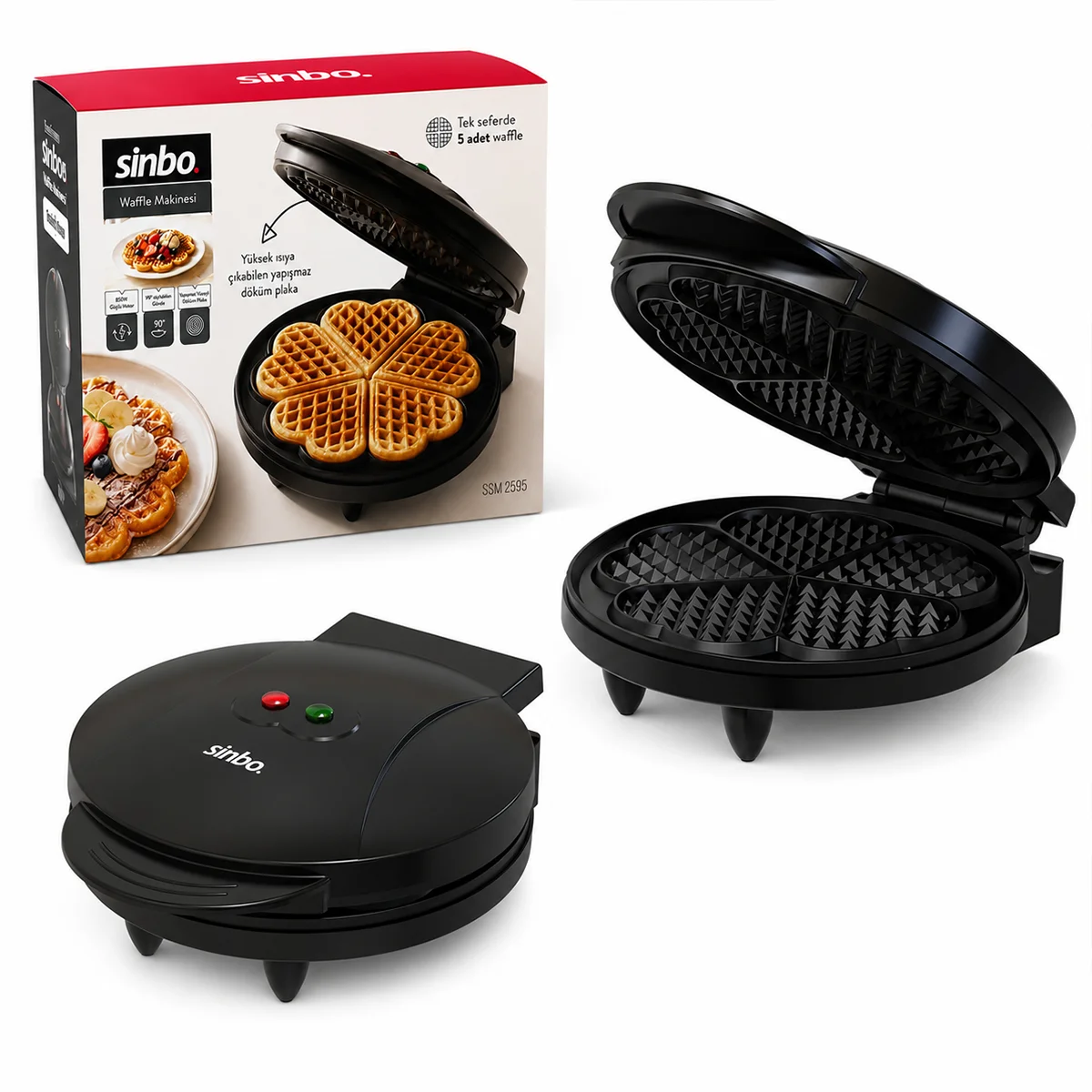 Döküm Belçika Waffle Makinesi 850W görsel 2