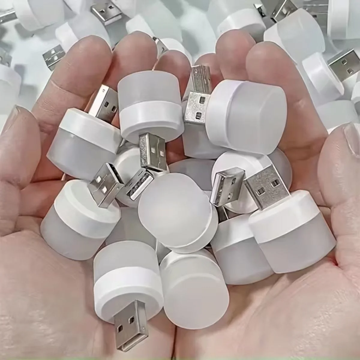 USB Mini Top LED 10’lu Aydınlatma Seti – Beyaz Renkli Gece Lambası, Enerji Tasarruflu Mikro LED Işıklar görsel 2