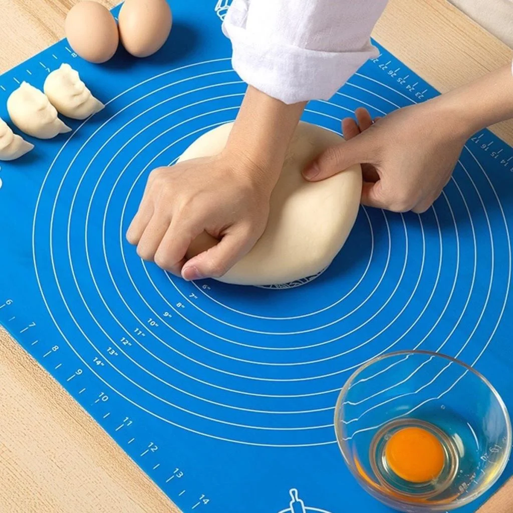 40*50 cm Silikon Ölçekli Kullanımı Kolay Hamur Açma Matı Ekmek Mantı Makarna Hamuru Yoğurma (adet fiyatıdır) görsel 5