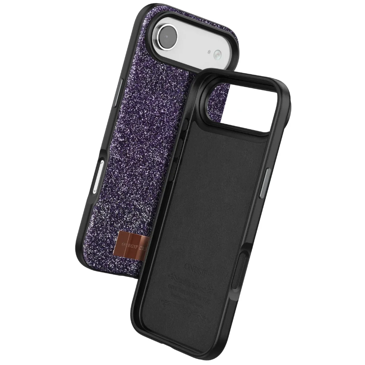 Onegif Apple iPhone 17 Air Bright Simli Kapak - Derin Mor görsel 3