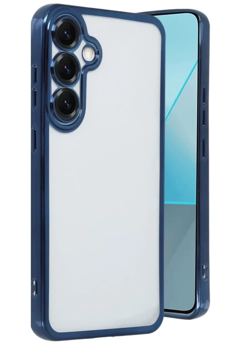 Samsung Galaxy S25 Kılıf Razer Lensli Silikon - Lacivert