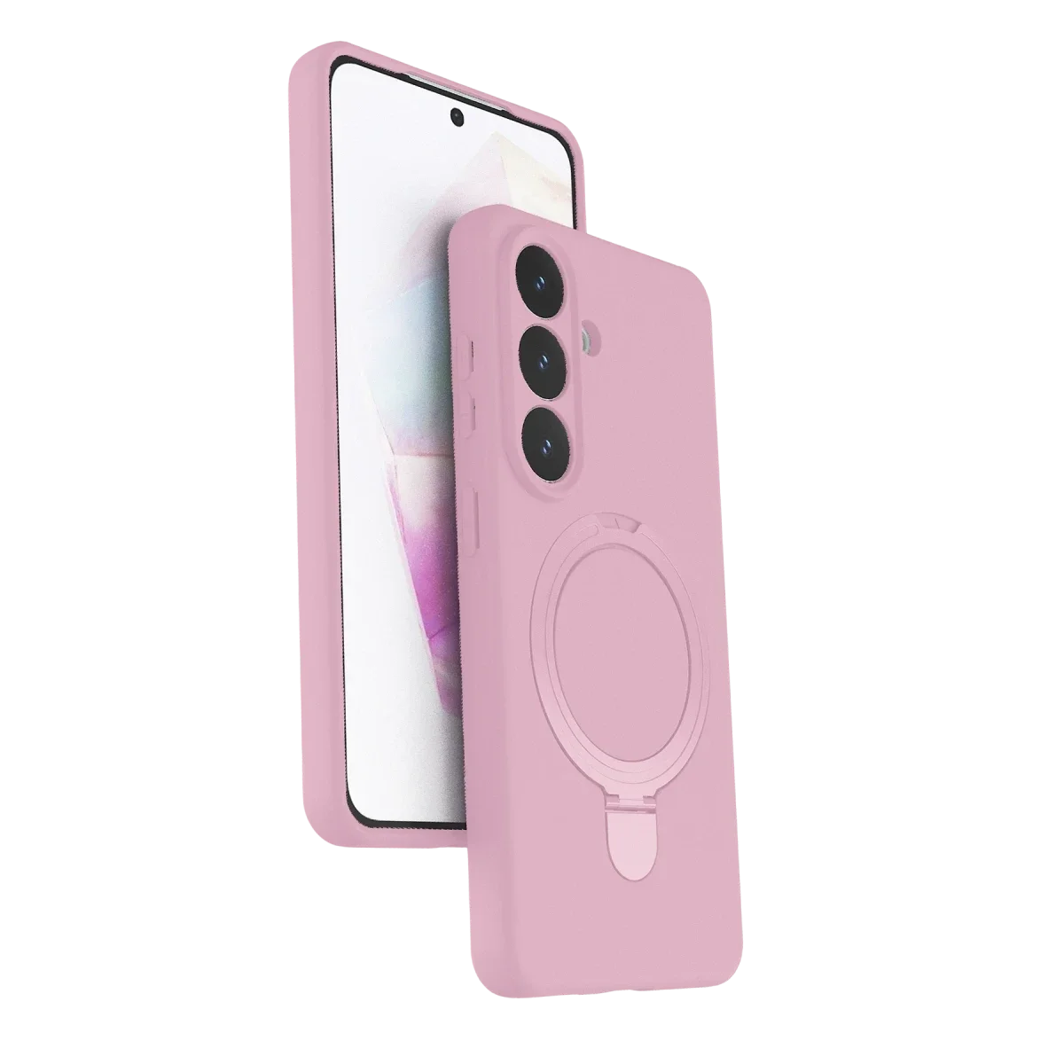 Samsung Galaxy S26 Regal Magsafe Standlı Kapak - Açık Pembe görsel 2