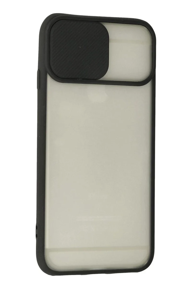 Apple iPhone 6 Plus Kılıf Palm Buzlu Kamera Sürgülü Silikon - Siyah görsel 3
