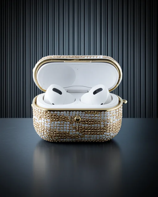 Apple Airpods Pro 2 (2.nesil) Klor Taşlı Kılıf - Desen 6