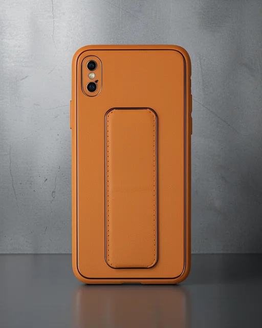 Apple İphone Xs Max Kılıf Coco Deri Standlı Kapak - Turuncu