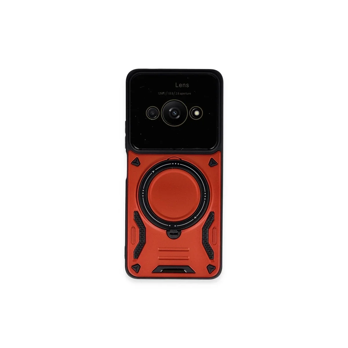 Xiaomi Poco C61 Kılıf Joy Lens Standlı Kapak - Kırmızı