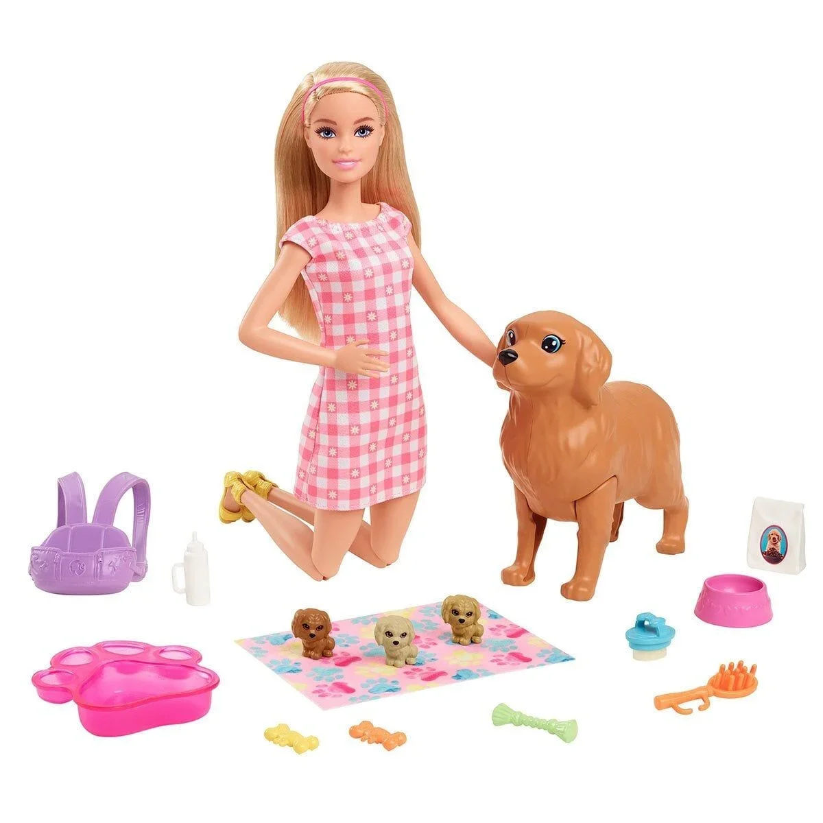 HCK75 Barbie ve Yeni Doğan Köpekler Oyun Seti, Barbie ve Hayvanları görsel 2