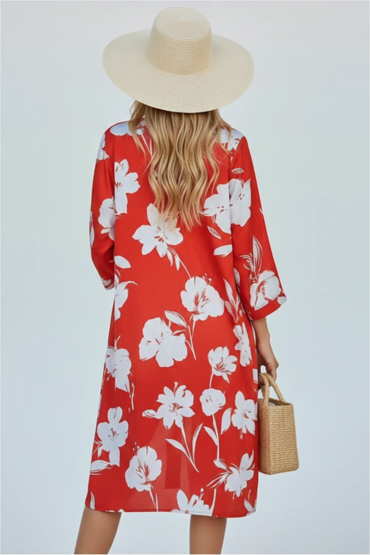 Kadın Belden Bağlamalı Şık Kimono görsel 4