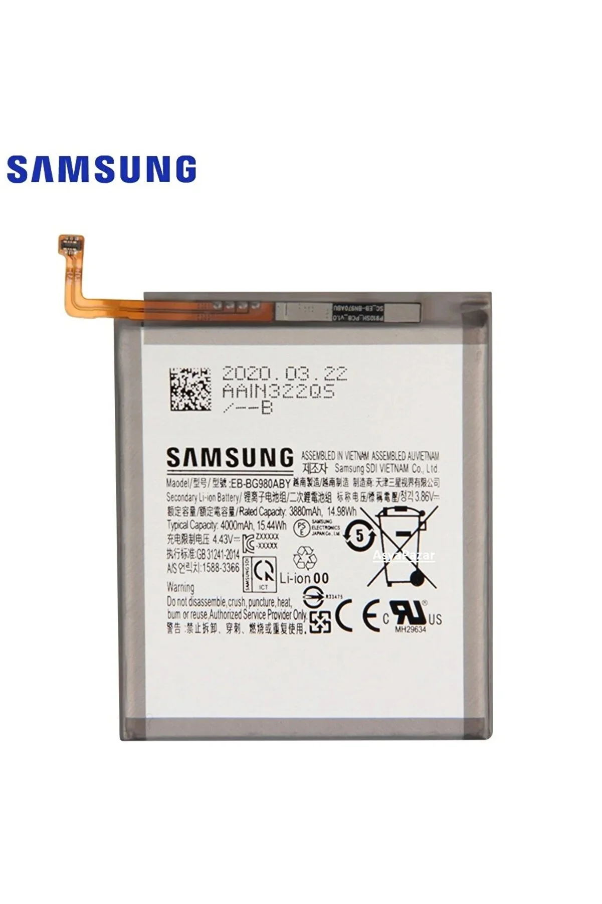 Samsung S20 Pil Batarya EB-BG980ABY - SM-BG980 görsel 3