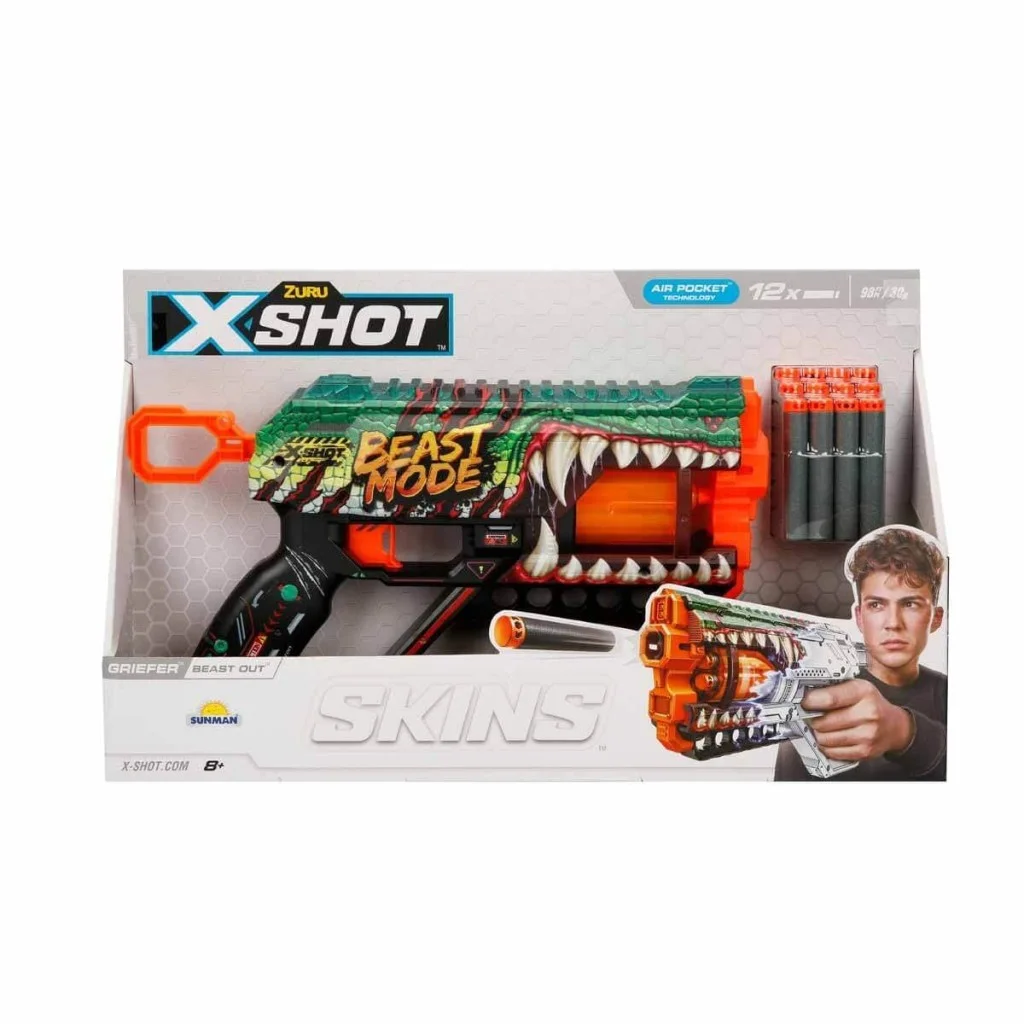 36561 X-Shot Skins Griefer 12 Mermili Sünger Dart Atan Silah 32 cm görsel 5