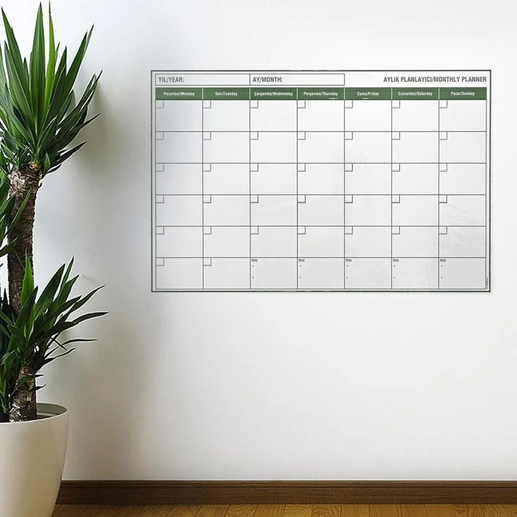 Manyetik Yapışkanlı Bir Aylık Program Planlayıcı Takvim 85x56 cm (adet fiyatıdır) görsel 2