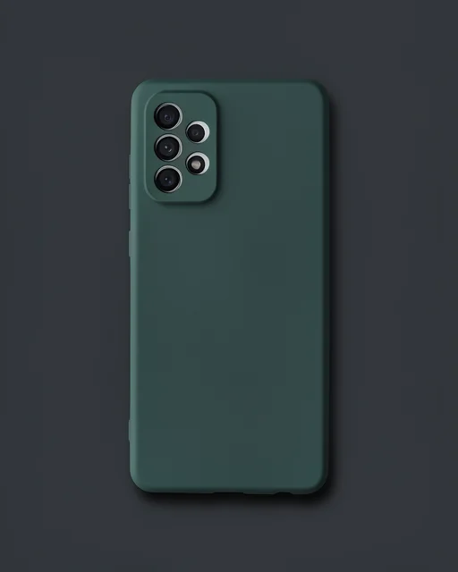Samsung Galaxy A72 Kılıf Nano İçi Kadife Silikon - Koyu Yeşil