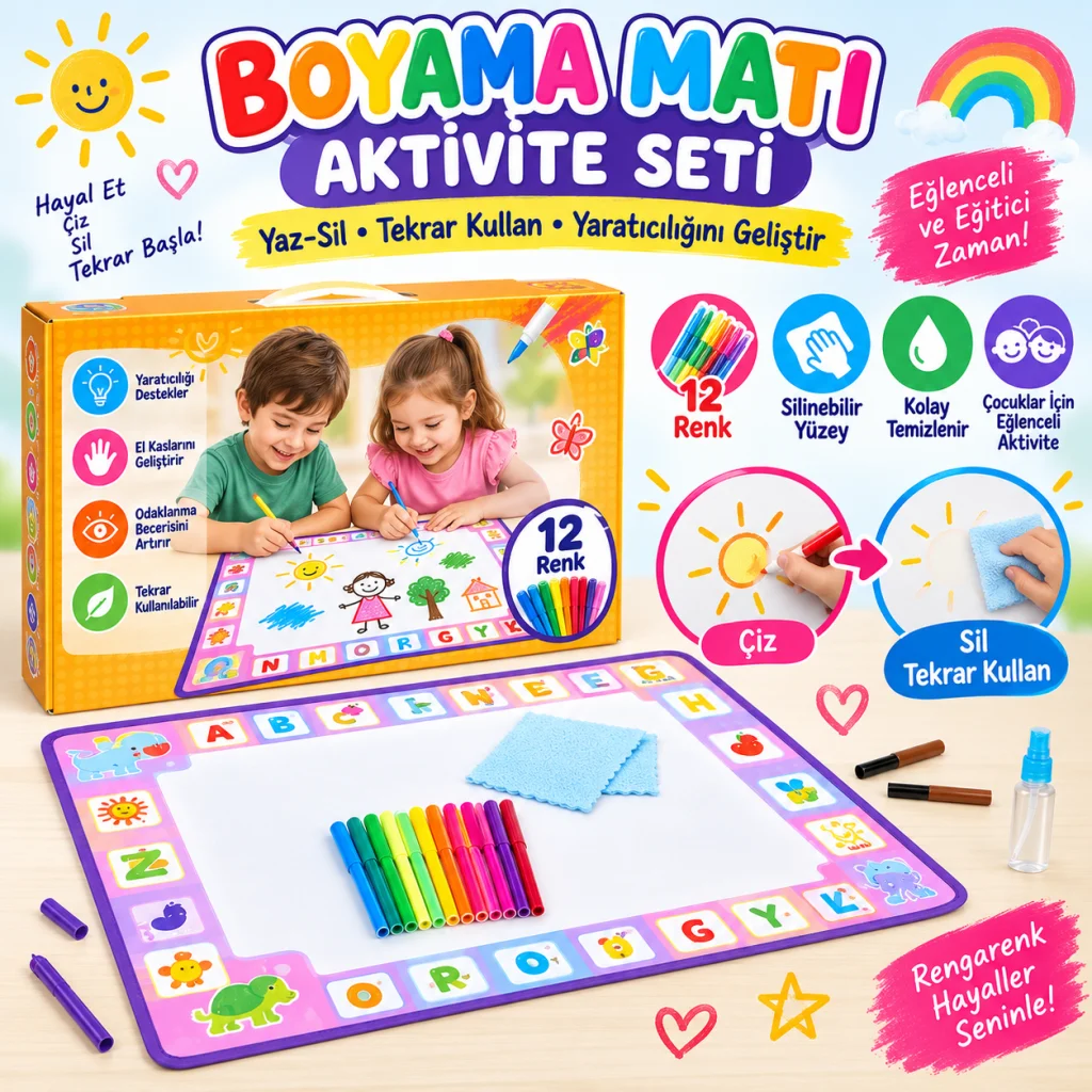 Boyama Matı Aktivite Seti görsel 2