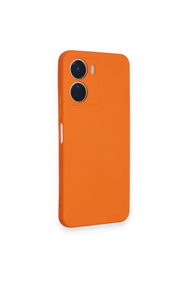 Vivo Y16 Kılıf Nano içi Kadife Silikon - Turuncu görsel 2