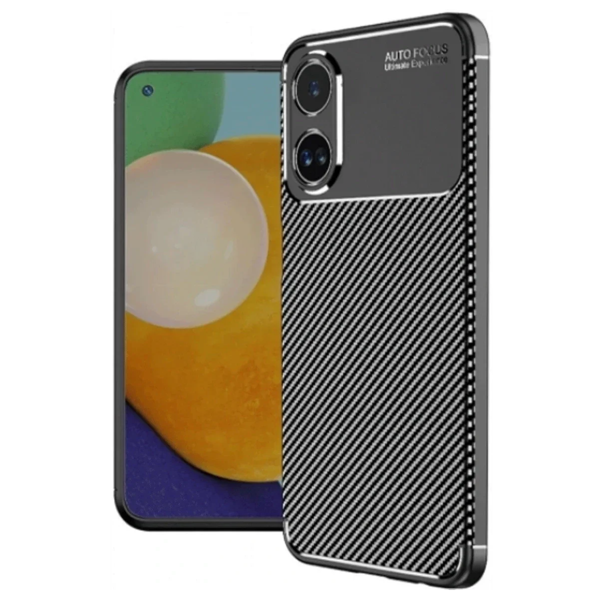Oppo A38 Kılıf Auto Focus Karbon Kapak - Siyah görsel 3