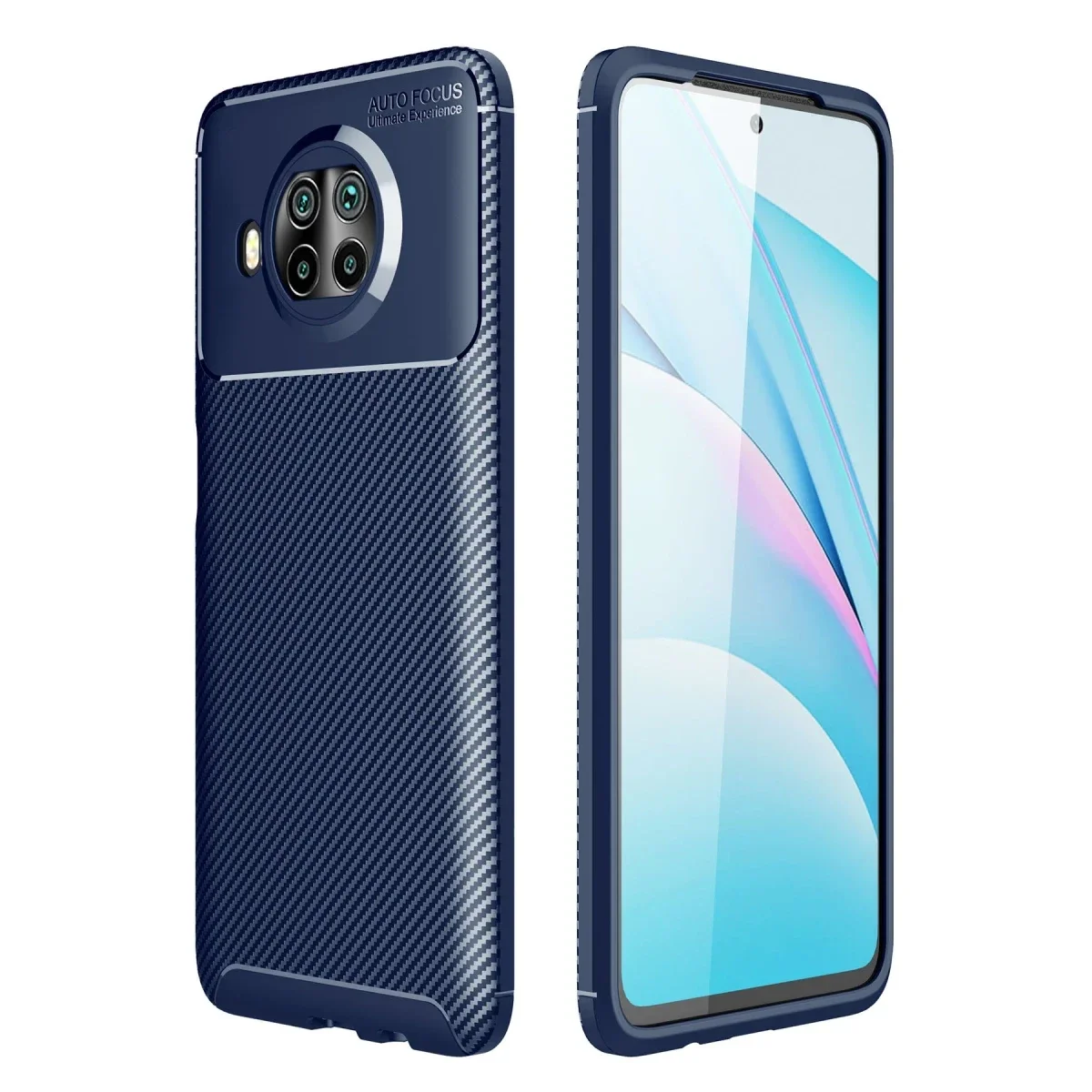 Xiaomi Mi 10T Lite Kılıf Auto Focus Karbon Kapak - Lacivert