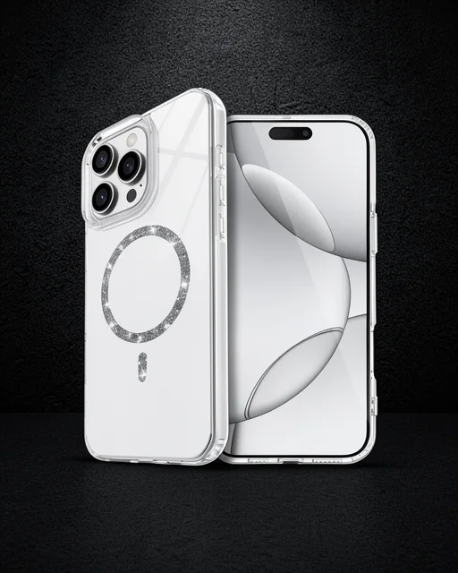 Apple İphone 15 Pro Max Live Diamond Magsafe Kapak - Şeffaf