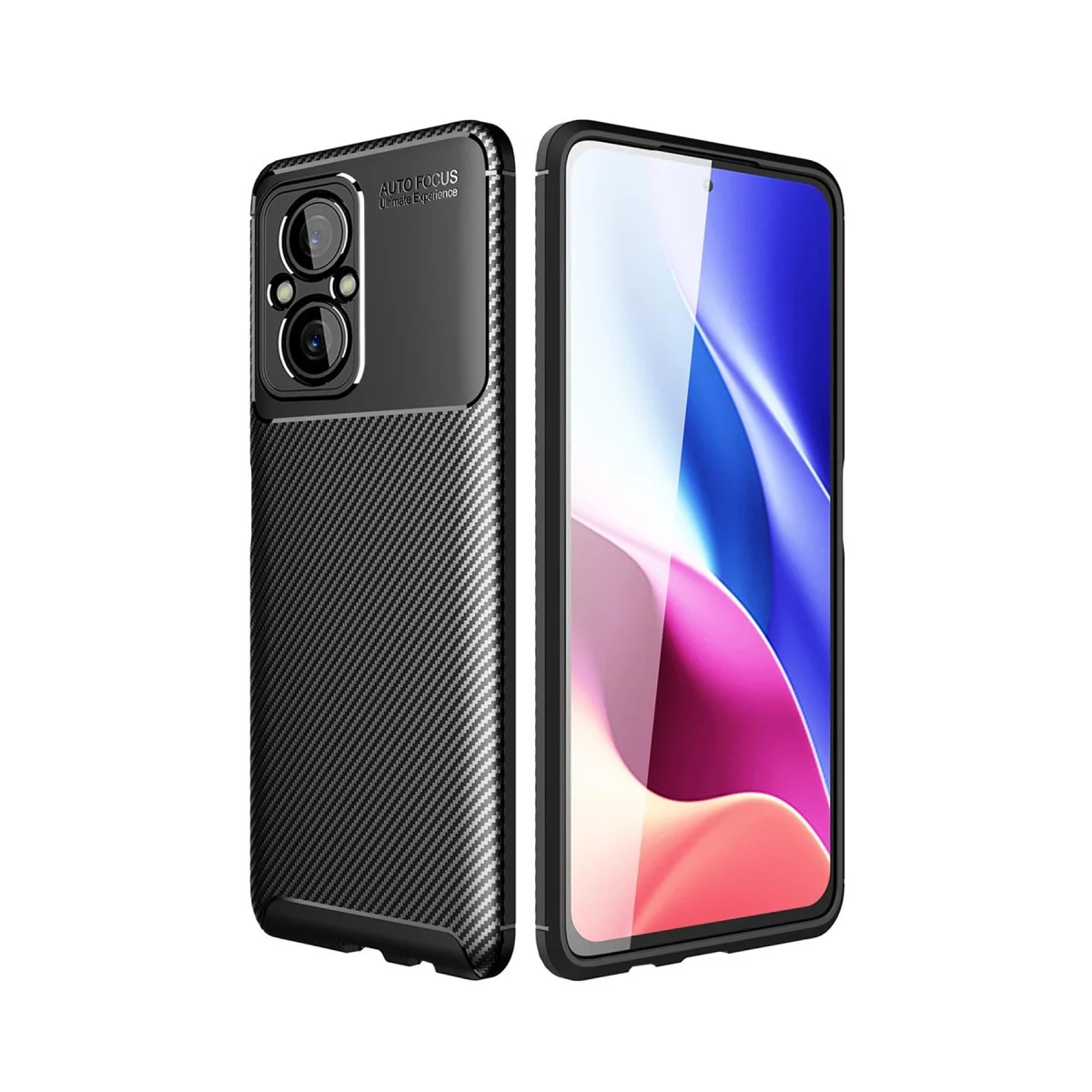 Xiao Poco M5 Kılıf Auto Focus Karbon Kapak - Siyah
