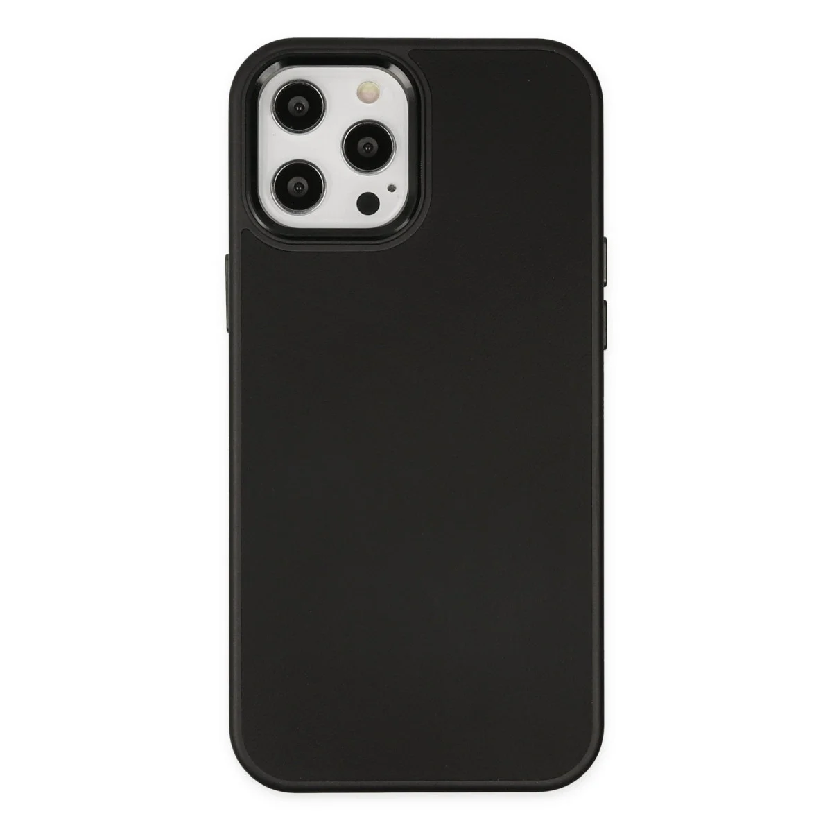 Apple İphone 12 Pro Max Kılıf Asya Deri Silikon - Siyah
