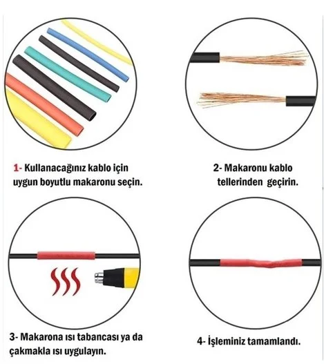 560 Parça Set Isıyla Daralan Makaron Kablo Koruyucu Kılıf görsel 3