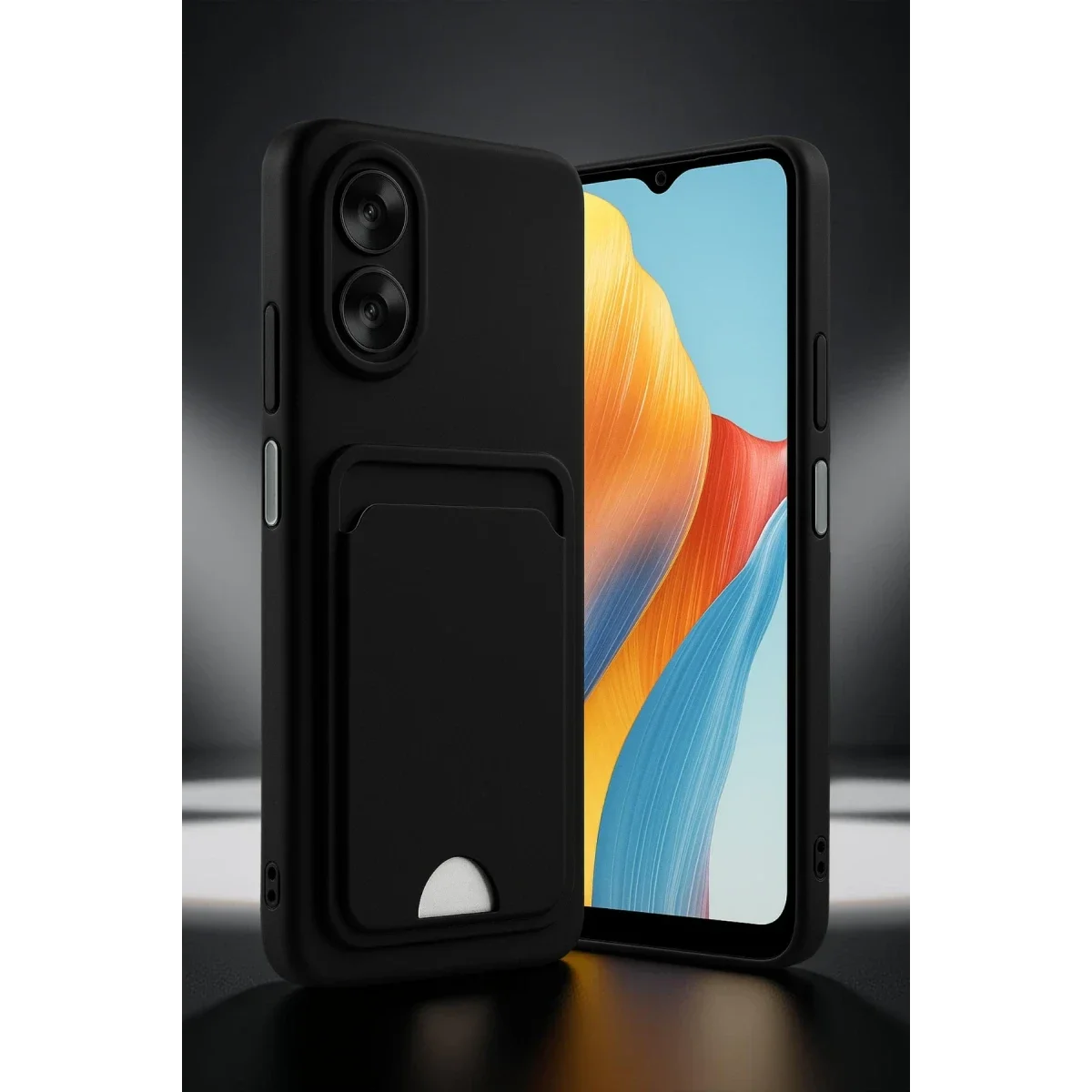 Oppo A38 Kılıf Kelvin Kartvizitli Silikon - Bordo görsel 2