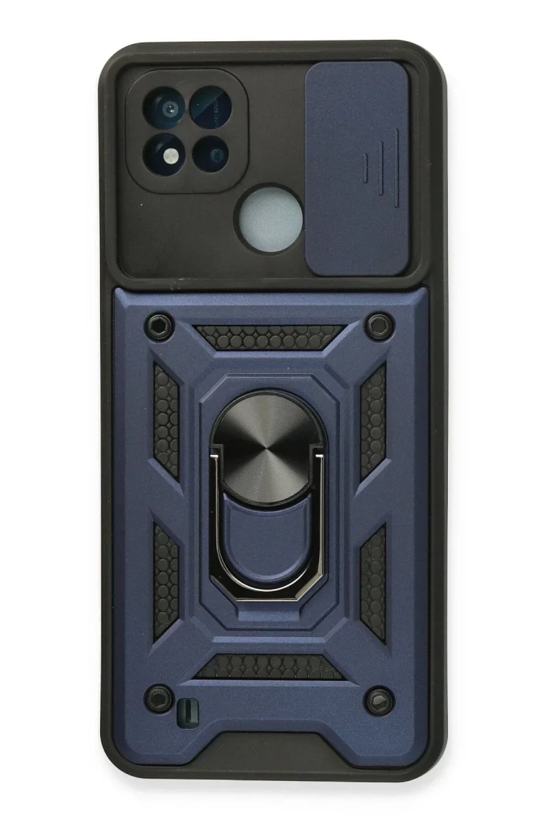 Realme C11 2021 Kılıf Pars Lens Yüzüklü Silikon - Lacivert