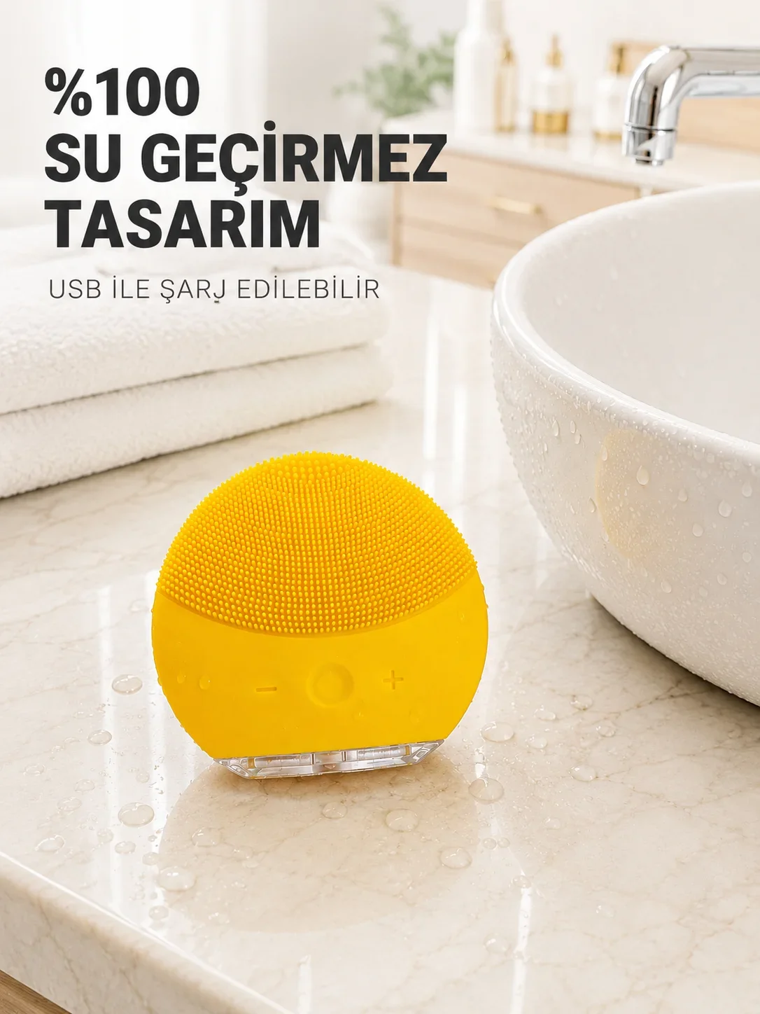 Titreşimli Silikon Yüz Tezleme Cihazı Ayarlanabilir Yoğunluk Su Geçirmez