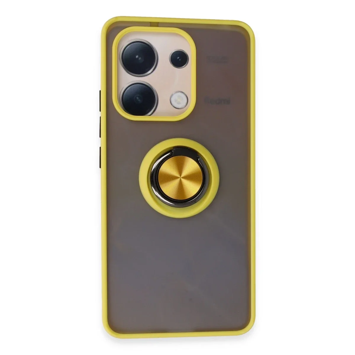 Xiaomi Redmi Note 13 4G Kılıf Montreal Yüzüklü Silikon Kapak - Sarı
