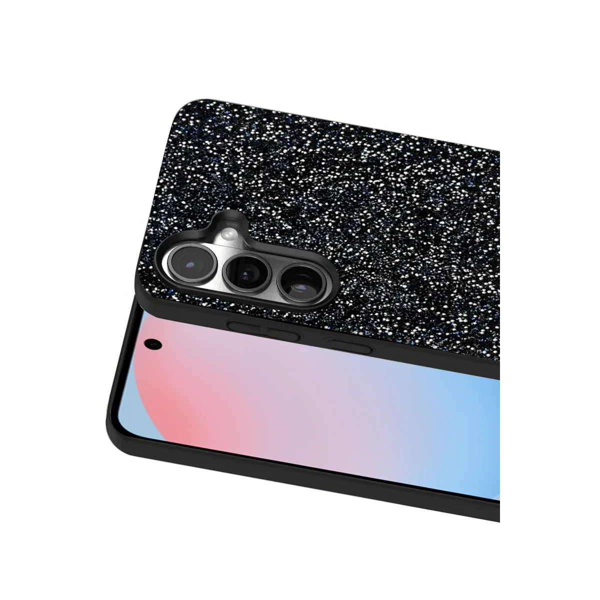 Onegif Samsung Galaxy S24 FE Bright Simli Kapak - Siyah görsel 2