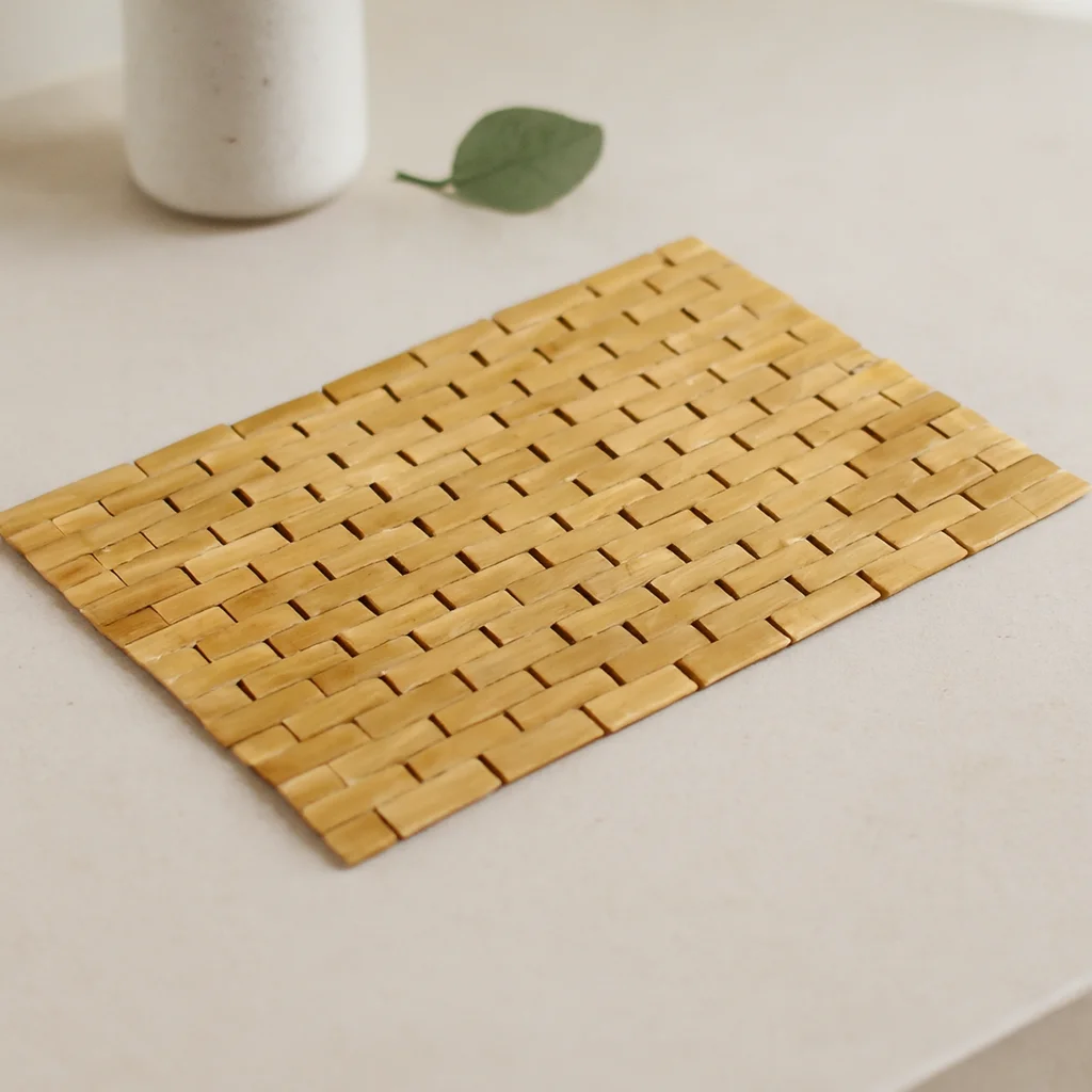 Bambu Ahşap Kaymaz Banyo Paspası 42x62 cm