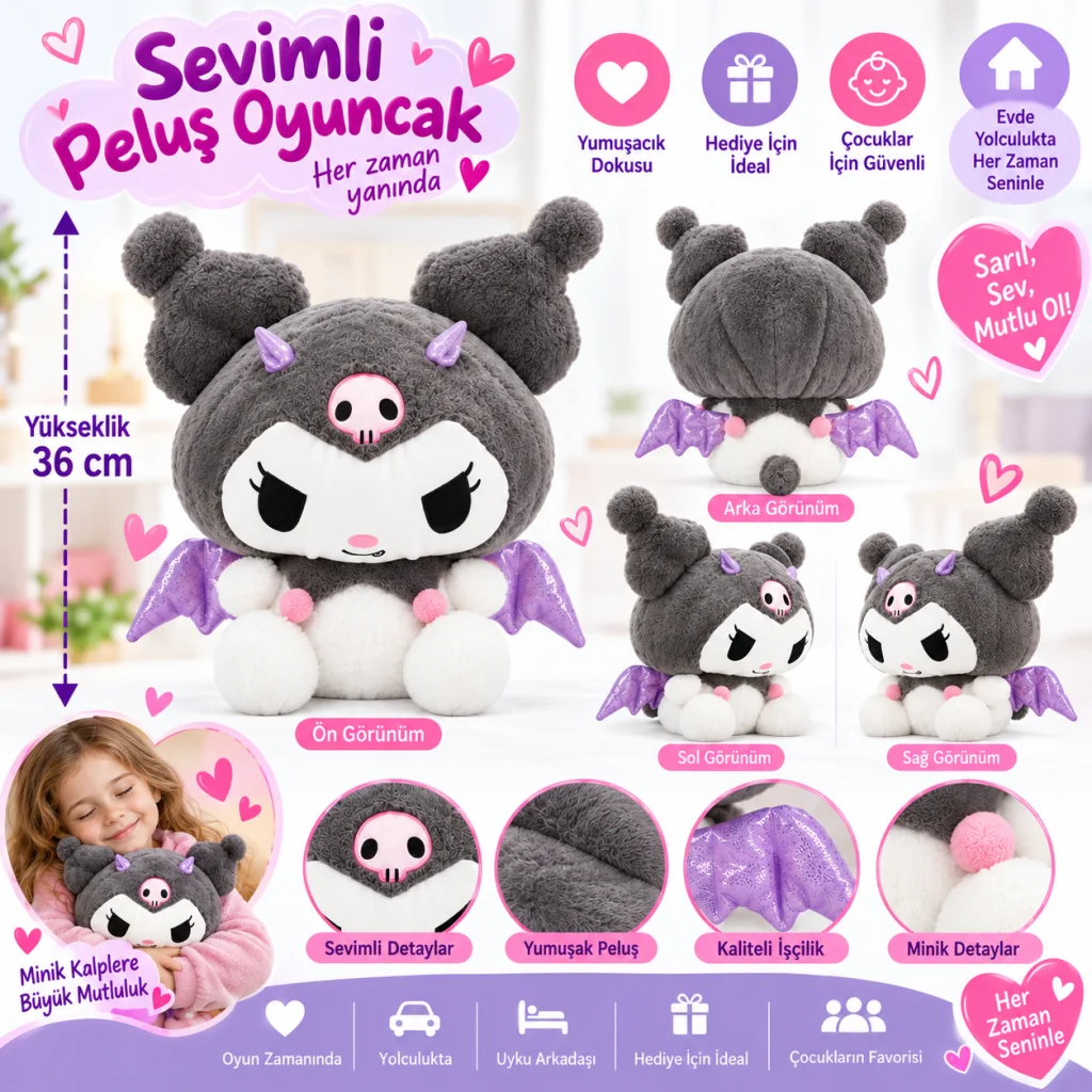 6313 PELUŞ 36 CM KRM (adet fiyatıdır) görsel 2