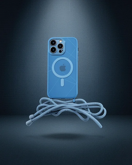 Apple İphone 14 Pro Kılıf Divo Lazer Askılı Magsafe Kapak - Sierra Blue
