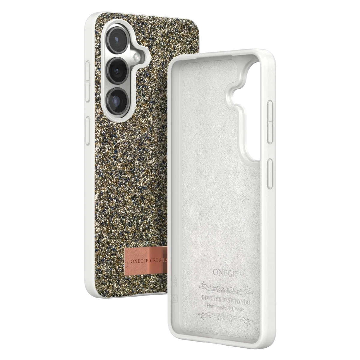 Onegif Samsung Galaxy S26 Plus Bright Simli Kapak - Gold görsel 3