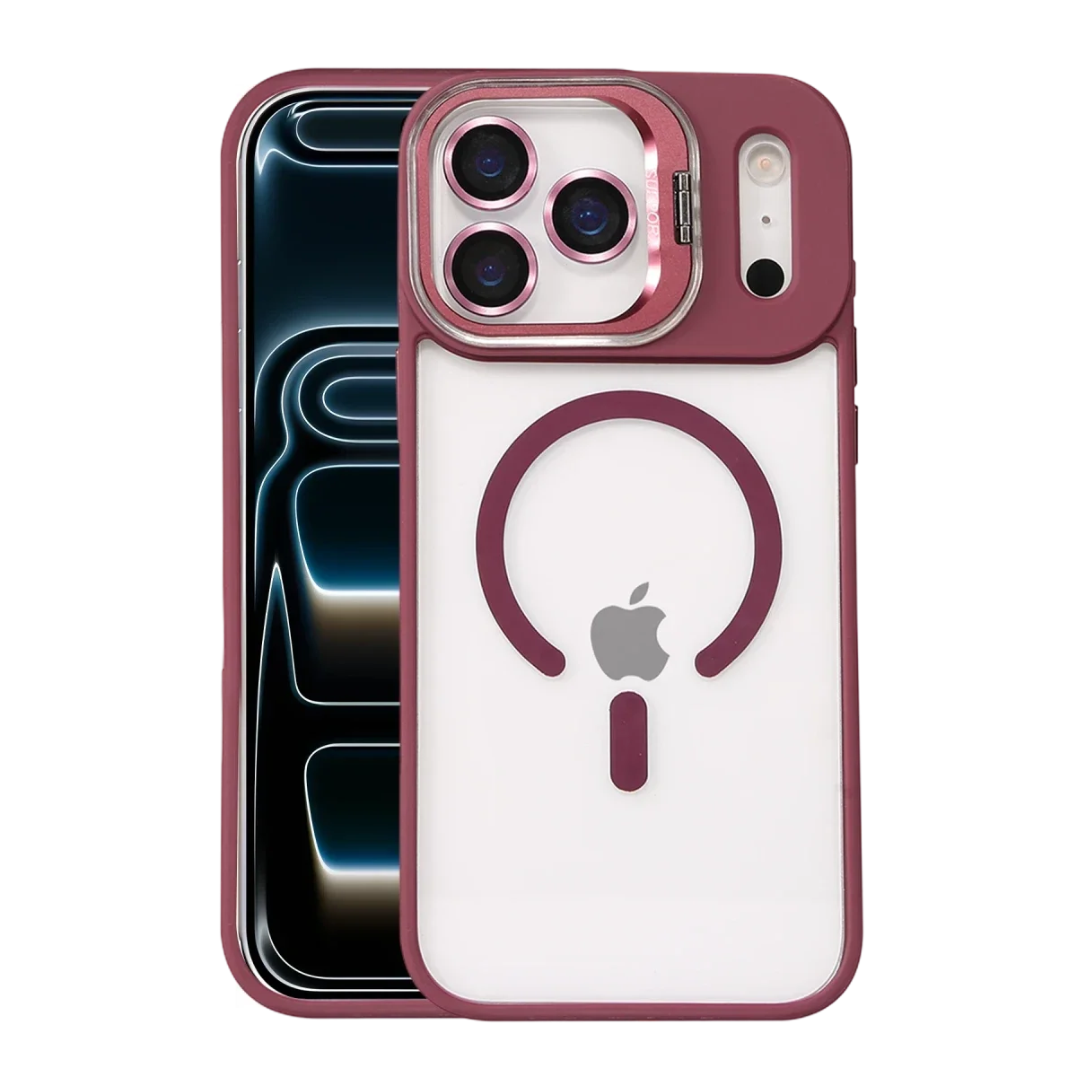 Joko Apple iPhone 17 Pro Max Remim Lensli Magsafe Standlı Kapak - Bordo