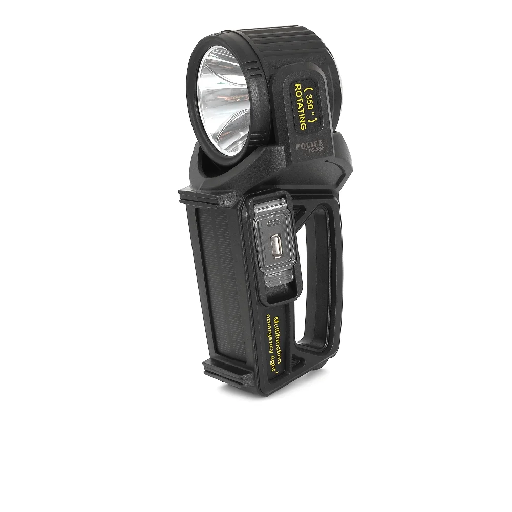 PS-384 Şarjlı Güneş Enerjili Spot Fener Güçlü LED Aydınlatma Powerbank Özellikli görsel 5