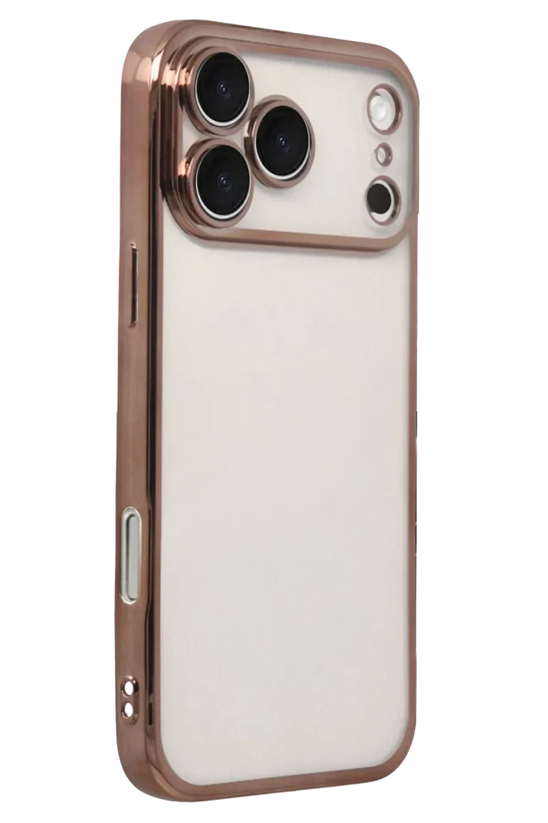 Apple iPhone 17 Pro Max Razer Lensli Silikon - Çöl Titanyum görsel 2